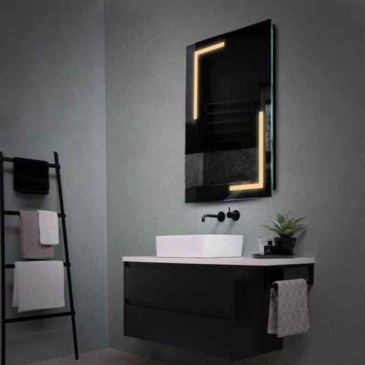 Vertical LED Mirror | Wall Switch Control | Warm White Light - Reyze Salono Series Model 3