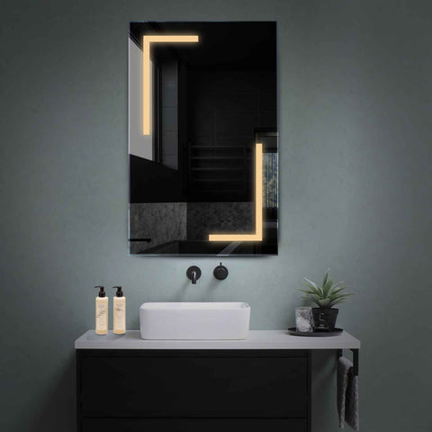 Vertical LED Mirror | Wall Switch Control | Warm White Light - Reyze Salono Series Model 3