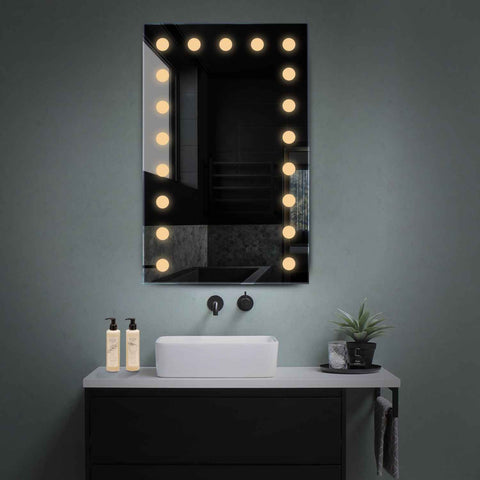 Vertical LED Mirror | Wall Switch Control | Warm White Light - Reyze Salono Series Model 6