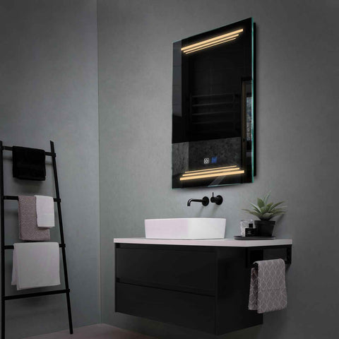 Vertical LED Mirror | Touch Buttons | Anti-Fog Function | Warm White Light - Reyze Salono Series Model 7