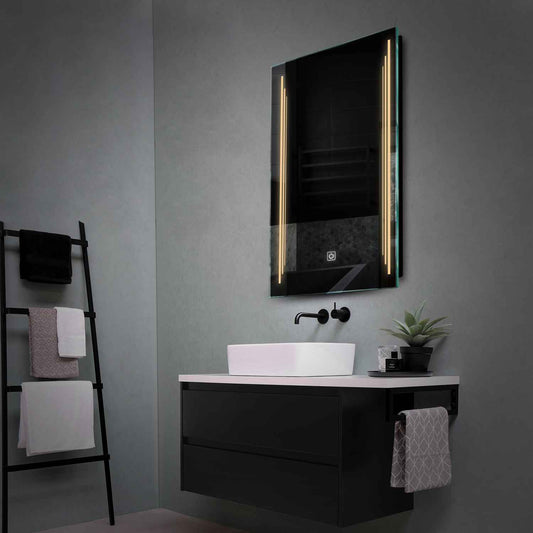 Vertical LED Mirror | Touch Button | Warm White Light - Reyze Salono Series Model 8