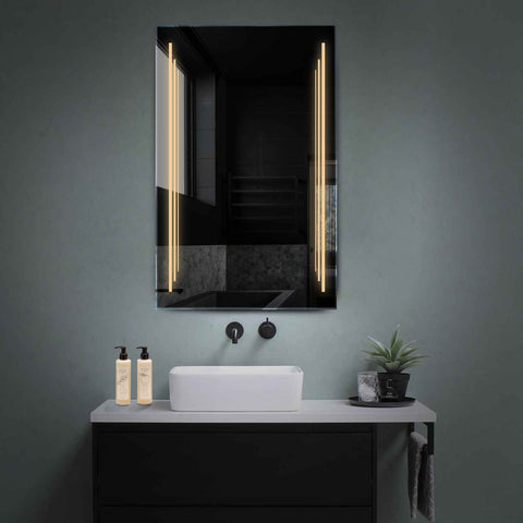 Vertical LED Mirror | Wall Switch Control | Warm White Light - Reyze Salono Series Model 8