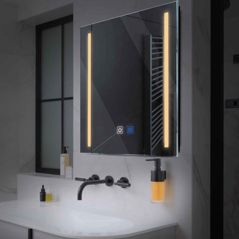 Square LED Mirror | Touch Buttons | Anti-Fog Function | Warm White Light - Reyze Salono Series Model 5