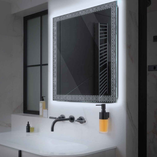 Square LED Mirror | Wall Switch Control | Cool White Light - Reyze Official Series Model 1