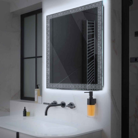 Square LED Mirror | Wall Switch Control | Cool White Light - Reyze Official Series Model 1