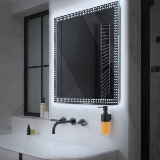 Square LED Mirror | Wall Switch Control | Cool White Light - Reyze Official Series Model 6