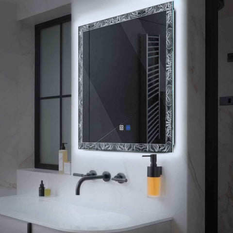 Square LED Mirror | Touch Buttons | Anti-Fog Function | Cool White Light - Reyze Official Series Model 8