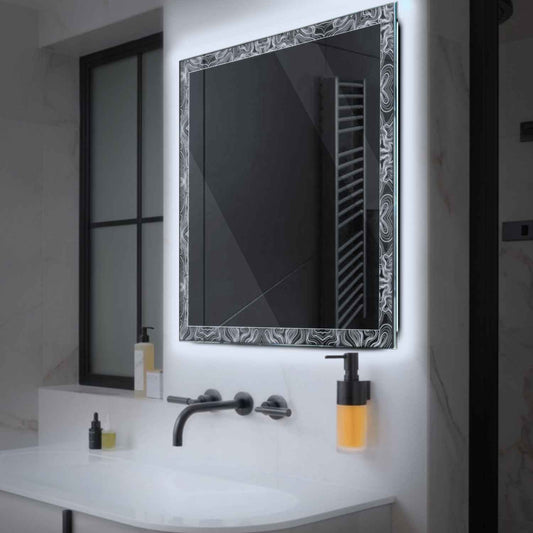 Square LED Mirror | Wall Switch Control | Cool White Light - Reyze Official Series Model 8