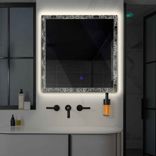 Square LED Mirror | Touch Button | Neutral White Light - Reyze Official Series Model 8