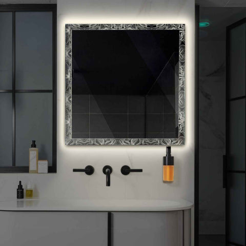 Square LED Mirror | Wall Switch Control | Neutral White Light - Reyze Official Series Model 8