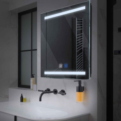 Square LED Mirror | Touch Buttons | Anti-Fog Function | Cool White Light - Reyze Salono Series Model 4