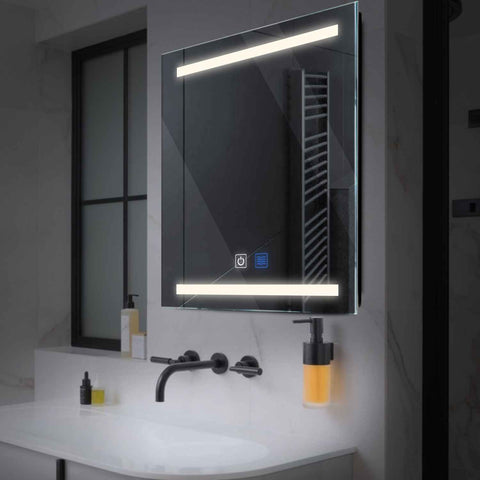 Square LED Mirror | Touch Buttons | Anti-Fog Function | Neutral White Light - Reyze Salono Series Model 4