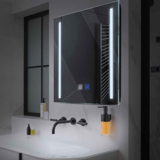 Square LED Mirror | Touch Buttons | Anti-Fog Function | Cool White Light - Reyze Salono Series Model 5