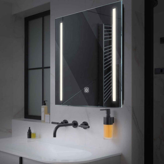 Square LED Mirror | Touch Button | Neutral White Light - Reyze Salono Series Model 5
