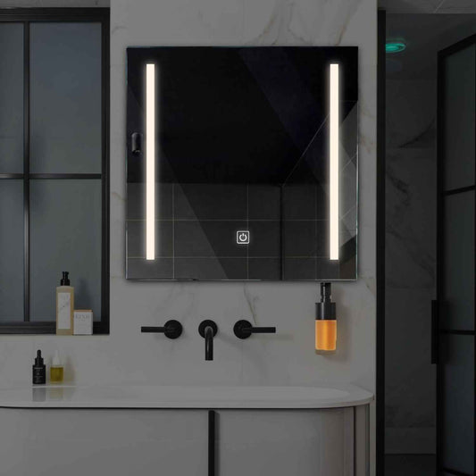 Square LED Mirror | Touch Button | Neutral White Light - Reyze Salono Series Model 5