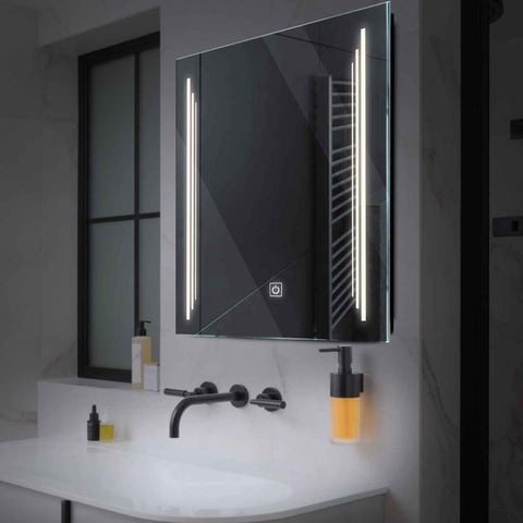 Square LED Mirror | Touch Button | Neutral White Light - Reyze Salono Series Model 8