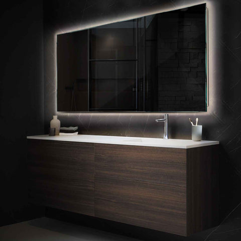 Horizontal LED Mirror | Wall Switch Control | Neutral White Light - Reyze Ambient Series Model 1