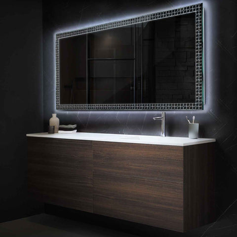 Horizontal LED Mirror | Wall Switch Control | Cool White Light - Reyze Official Series Model 4
