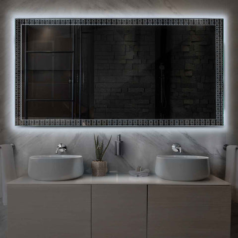 Horizontal LED Mirror | Wall Switch Control | Cool White Light - Reyze Official Series Model 5