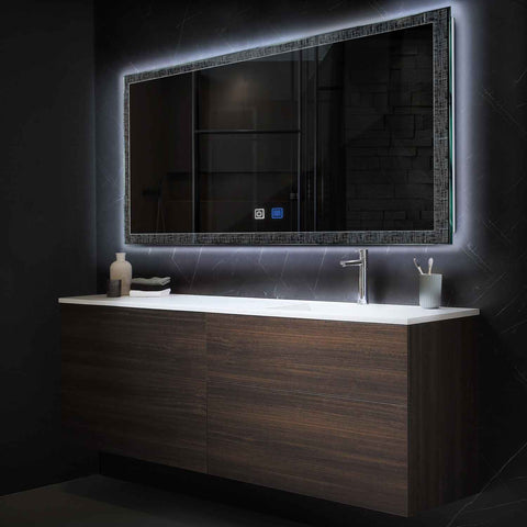 Horizontal LED Mirror | Touch Buttons | Anti-Fog Function | Cool White Light - Reyze Simetria Series Model 6