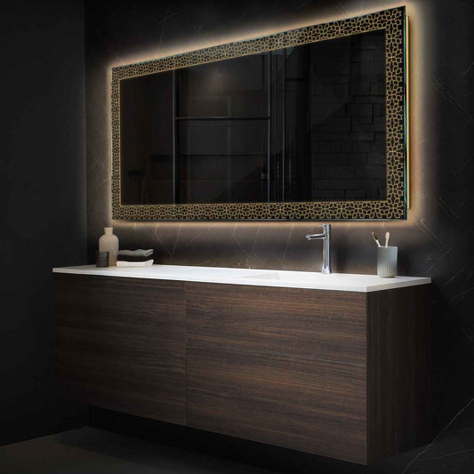 Horizontal LED Mirror | Wall Switch Control | Warm White Light - Reyze Official Series Model 1