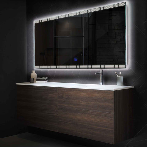 Horizontal LED Mirror | Touch Button | Neutral White Light - Reyze Edge Series Model 3
