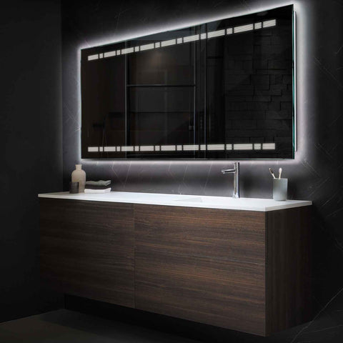 Horizontal LED Mirror | Wall Switch Control | Neutral White Light - Reyze Minimal Series Model 3