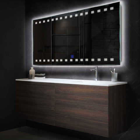 Horizontal LED Mirror | Touch Button | Neutral White Light - Reyze Minimal Series Model 6