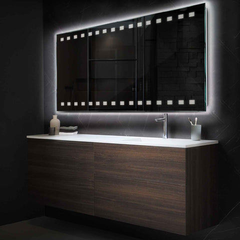 Horizontal LED Mirror | Wall Switch Control | Neutral White Light - Reyze Minimal Series Model 6