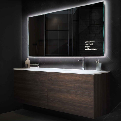 Horizontal LED Mirror | Wall Switch Control | Neutral White Light - Reyze Motivated Series Model 1