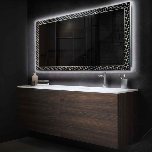 Horizontal LED Mirror | Wall Switch Control | Neutral White Light - Reyze Official Series Model 7