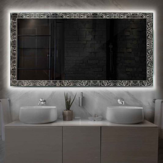 Horizontal LED Mirror | Wall Switch Control | Neutral White Light - Reyze Official Series Model 8