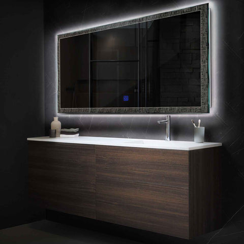 Horizontal LED Mirror | Touch Button | Neutral White Light - Reyze Simetria Series Model 6