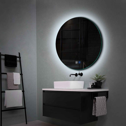 Round LED Mirror | Touch Buttons | Anti-Fog Function | Cool White Light - Reyze Ambient Series Model 1