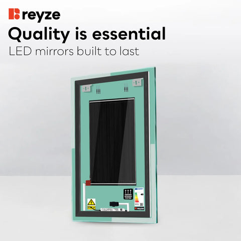 Vertical LED Mirror | Touch Buttons | Anti-Fog Function | Adjustable Color Temperature - Reyze Edge Series Model 2