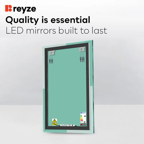 Vertical LED Mirror | Wall Switch Control | Neutral White Light - Reyze Edge Series Model 2