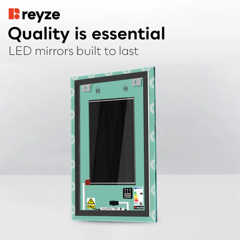 Vertical LED Mirror | Touch Buttons | Anti-Fog Function | Warm White Light - Reyze Edge Series Model 4