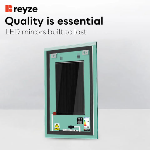 Vertical LED Mirror | Touch Buttons | Anti-Fog Function | Cool White Light - Reyze Edge Series Model 5