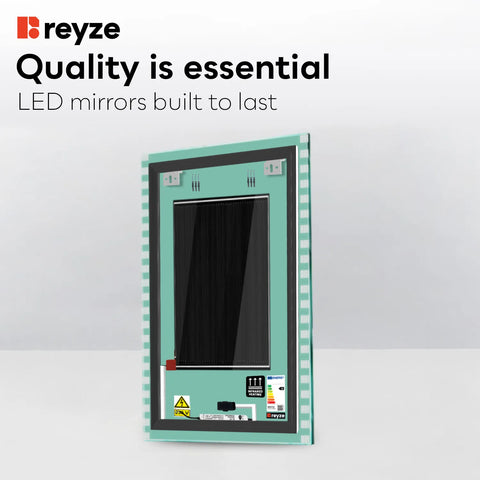 Vertical LED Mirror | Touch Buttons | Anti-Fog Function | Adjustable Color Temperature - Reyze Edge Series Model 6