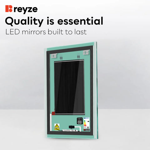 Vertical LED Mirror | Touch Buttons | Anti-Fog Function | Adjustable Color Temperature - Reyze Edge Series Model 7