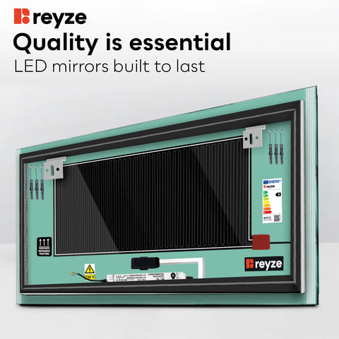 Horizontal LED Mirror | Touch Buttons | Anti-Fog Function | Adjustable Color Temperature - Reyze Edge Series Model 7