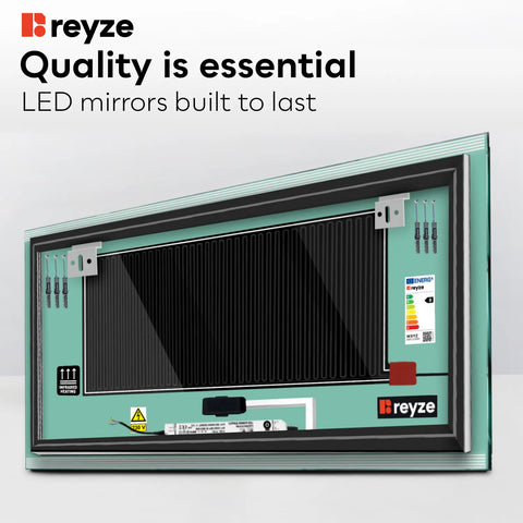 Horizontal LED Mirror | Touch Buttons | Anti-Fog Function | Adjustable Color Temperature - Reyze Edge Series Model 8