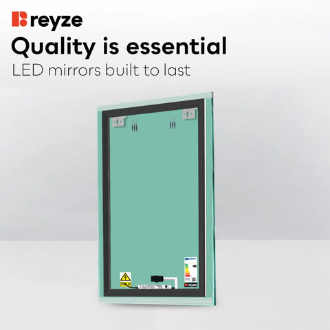 Vertical LED Mirror | Touch Button | Cool White Light - Reyze Edge Series Model 8