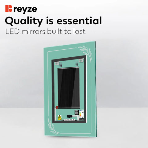 Vertical LED Mirror | Touch Buttons | Anti-Fog Function | Adjustable Color Temperature - Reyze Good Vibes Series Model 1