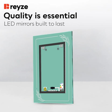 Vertical LED Mirror | Touch Button | Neutral White Light - Reyze Good Vibes Series Model 1