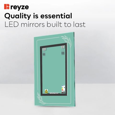 Vertical LED Mirror | Wall Switch Control | Neutral White Light - Reyze Good Vibes Series Model 1