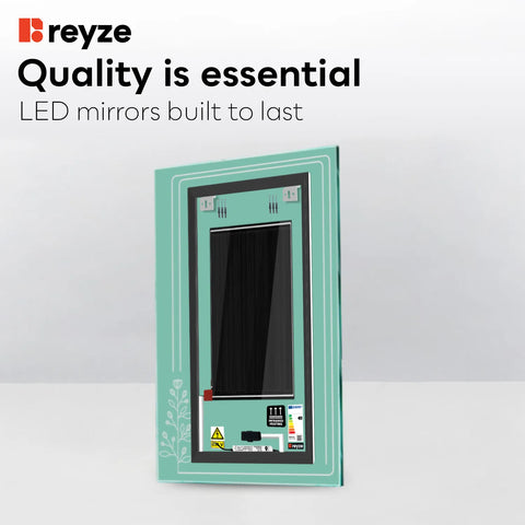 Vertical LED Mirror | Touch Buttons | Anti-Fog Function | Neutral White Light - Reyze Good Vibes Series Model 3