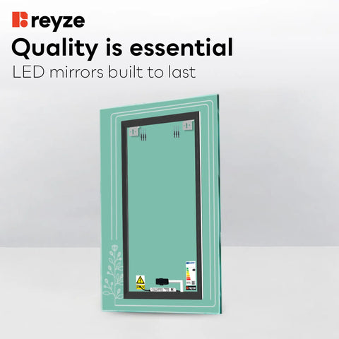 Vertical LED Mirror | Touch Button | Warm White Light - Reyze Good Vibes Series Model 3