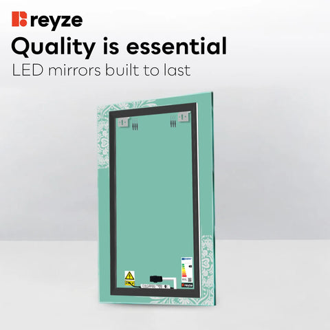 Vertical LED Mirror | Touch Button | Cool White Light - Reyze Good Vibes Series Model 4