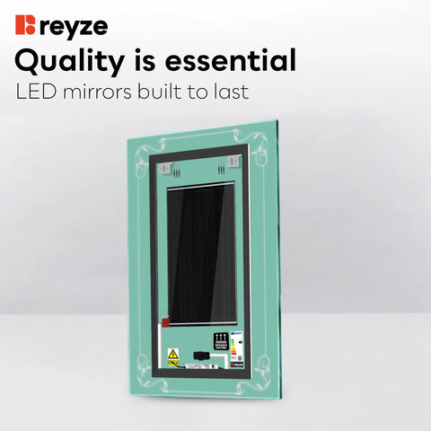 Vertical LED Mirror | Touch Buttons | Anti-Fog Function | Adjustable Color Temperature - Reyze Good Vibes Series Model 5
